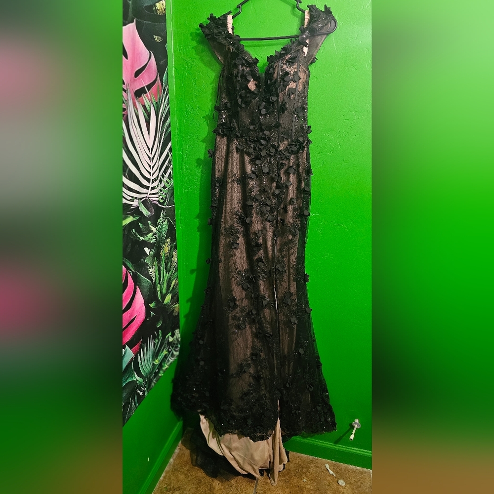 Elegant Black Floral Dress